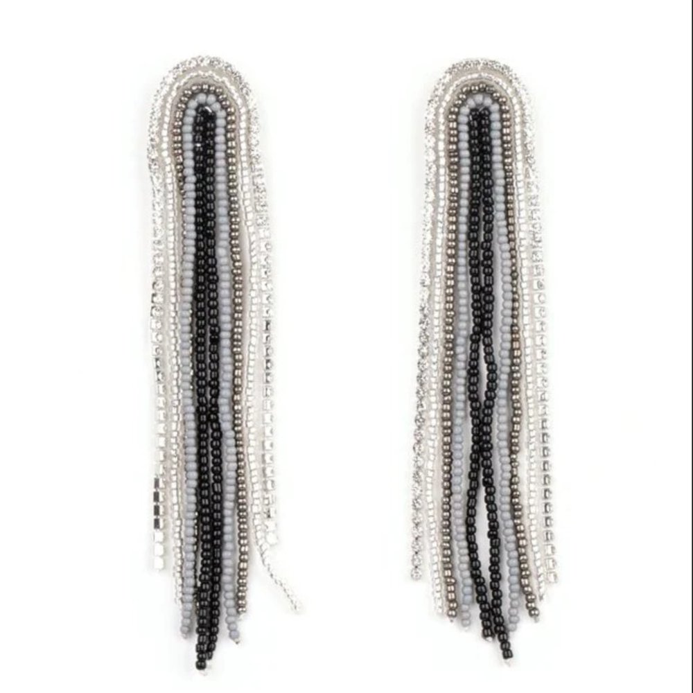 Paparazzi Earring ~ Let There BEAD Light - Black